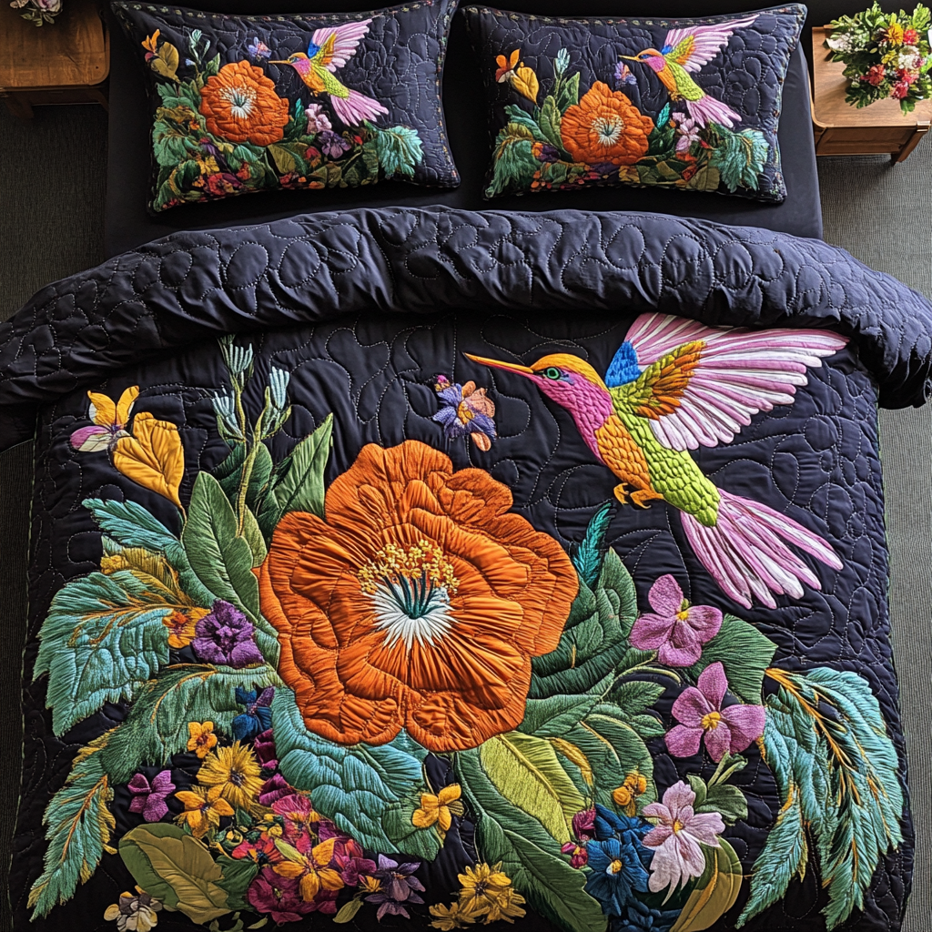 Color Flutter 3-Piece Quilted Bedding Set NCU0VH2436