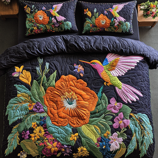 Color Flutter 3-Piece Quilted Bedding Set NCU0VH2436