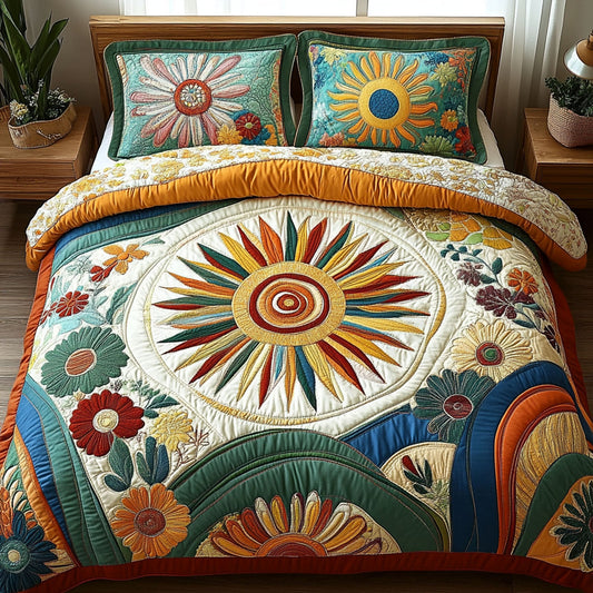 Color Pop Bloom 3-Piece Quilted Bedding Set NCU0PT5385