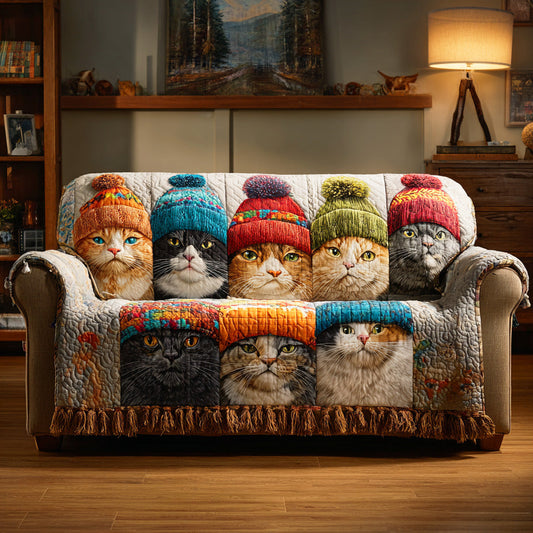 Color Splash Meow Quilted Sofa Cover NCU0TD1219