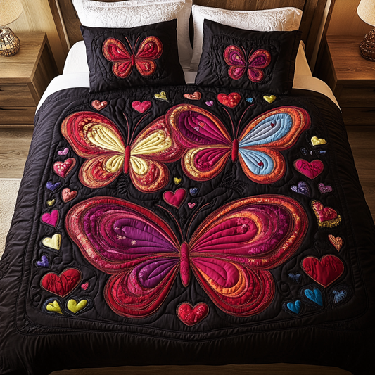 Color Whirl 3-Piece Quilted Bedding Set NCU0VH1389