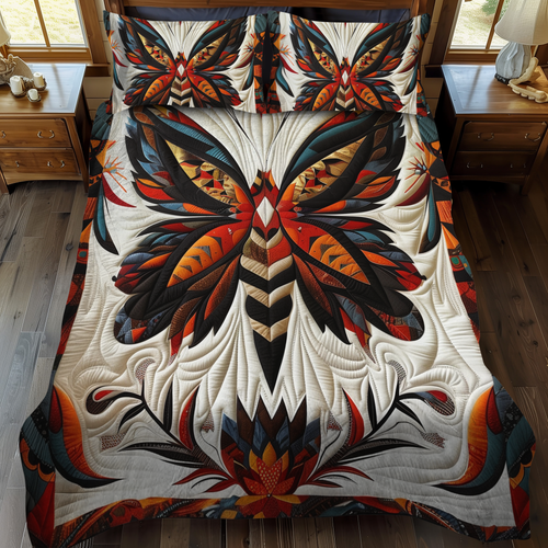 Colorful Butterfly 3-Piece Quilted Bedding Set NCU0VL133