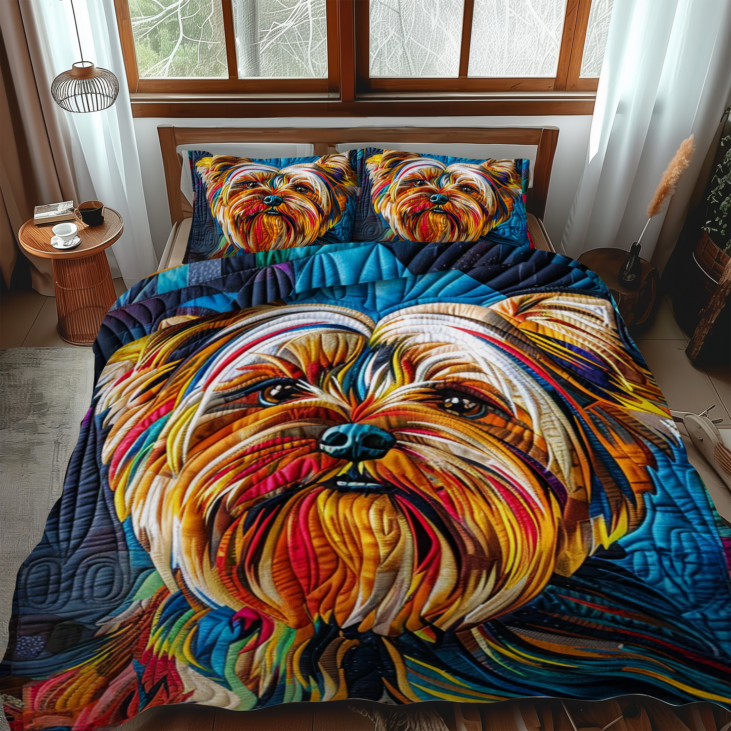 Colorful Canine 3-Piece Quilted Bedding Set NCU0NT018