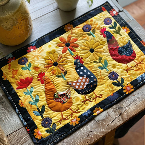 Colorful Chicken Oasis Quilted Place Mat NCU0TL226