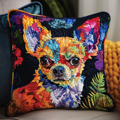 Colorful Chihuahua Quilted Pillow Case NCU0TH381