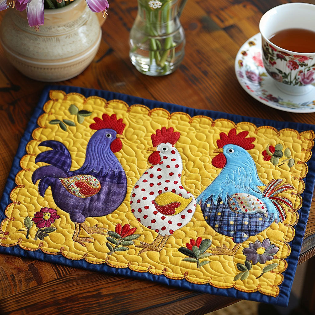 Colorful Cluck Quilted Place Mat NCU0TL449