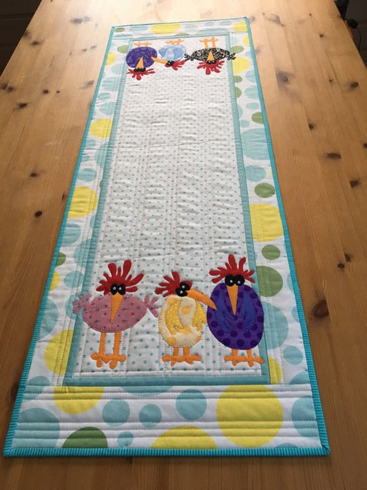 Colorful Coop Quilted Table Runner NCU0DT005