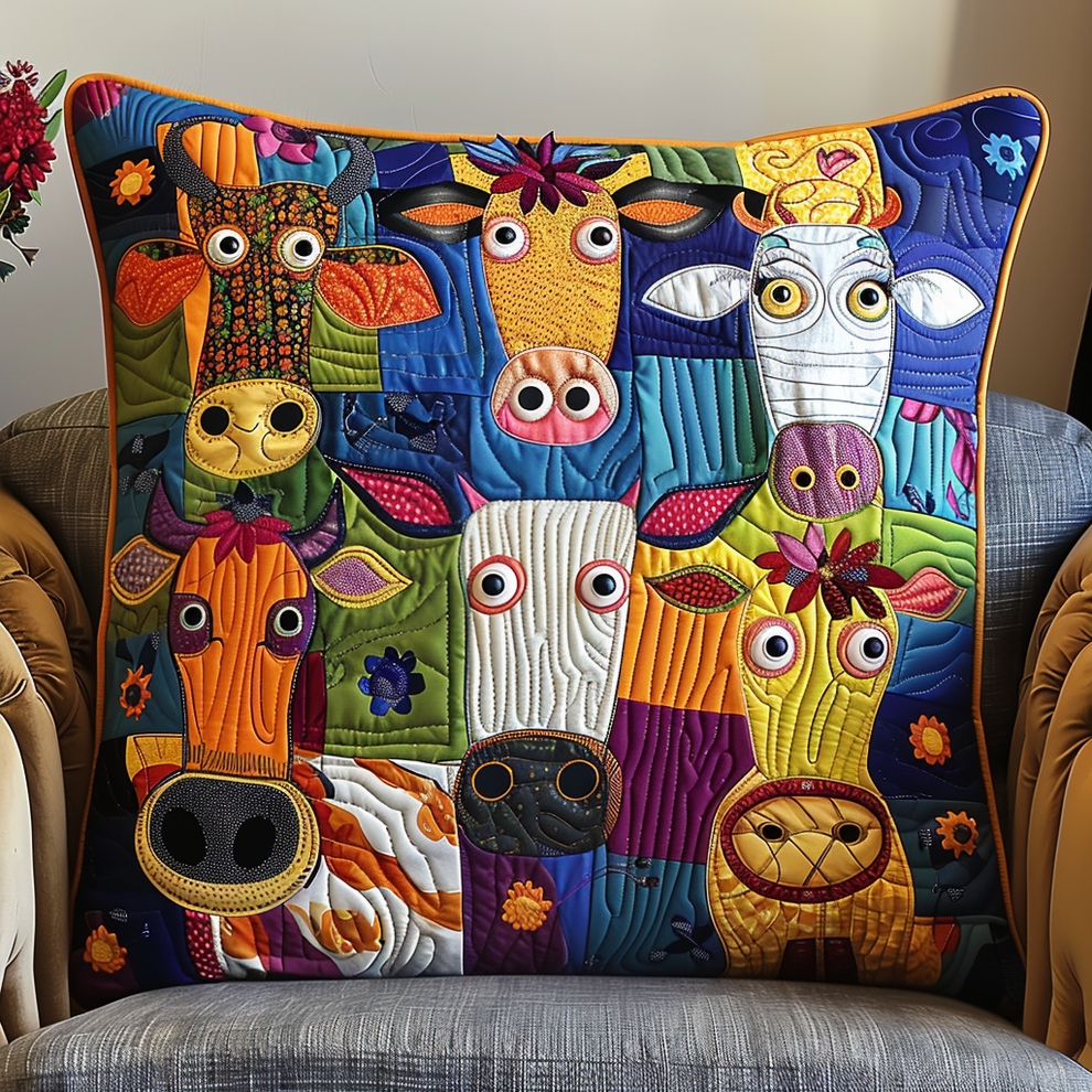 Deer Heads Quilted Pillow Case NCU0NNT2152