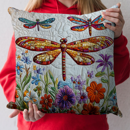 Colorful Dragonfly Quilted Pillow Case NCU0NT3491