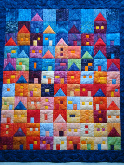 Colorful Hometown Quilted Blanket NCU0TH608