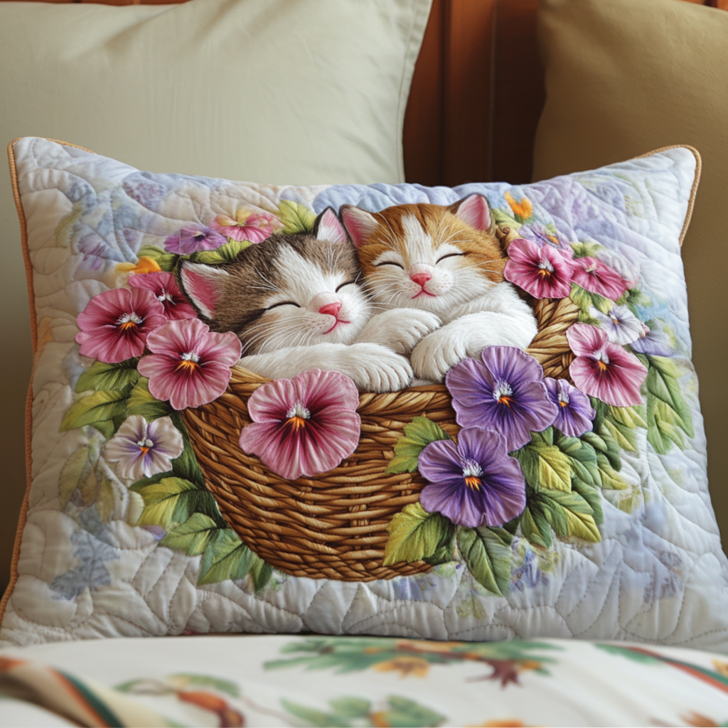 Colorful Kittens Quilted Bedding Pillow Case NCU0NT6367