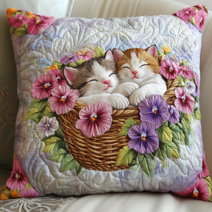Colorful Kittens Quilted Pillow Case NCU0NT6368