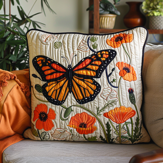 Colorful Monarch Butterfly Quilted Pillow Case NCU0VL070