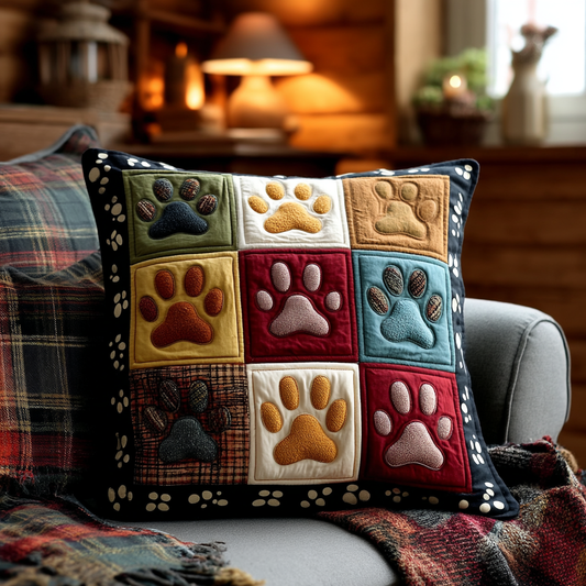 Colorful Paw Patchwork Quilted Pillow Case NCU0TV871