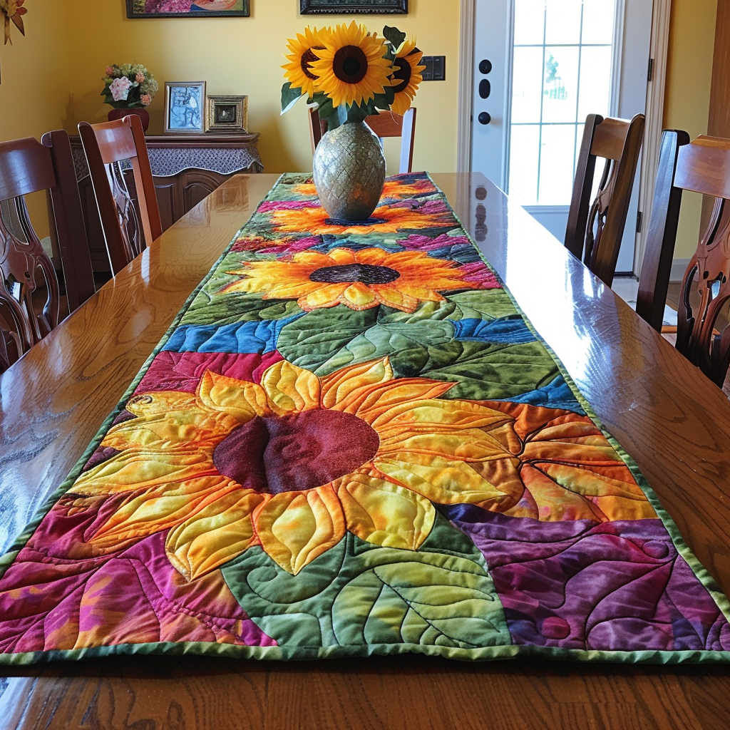 Sunflower Quilted Table Runner NCU0VT20