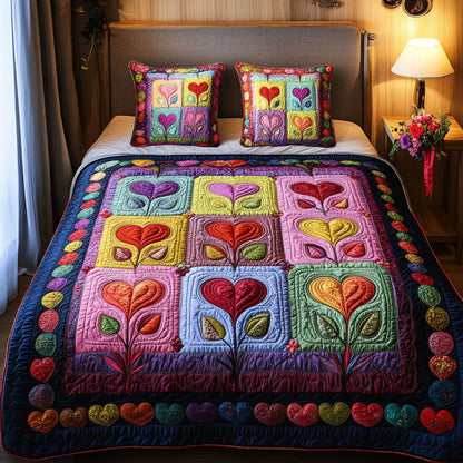 Colorful Bliss 3-Piece Quilted Bedding Set NCU0NT3209