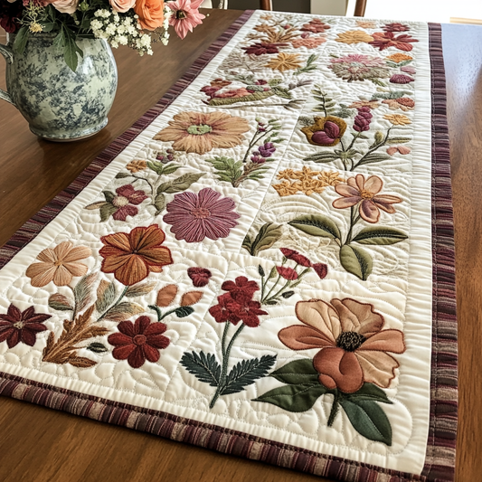 Colorful Bloom Quilted Table Runner NCU0VL1578