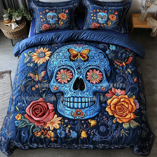Colorful Bones 3-Piece Quilted Bedding Set NCU0DK6229