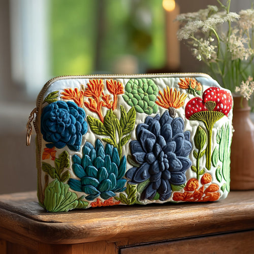 Colorful Botanica Quilted Zipper Pouch NCU0PT9617
