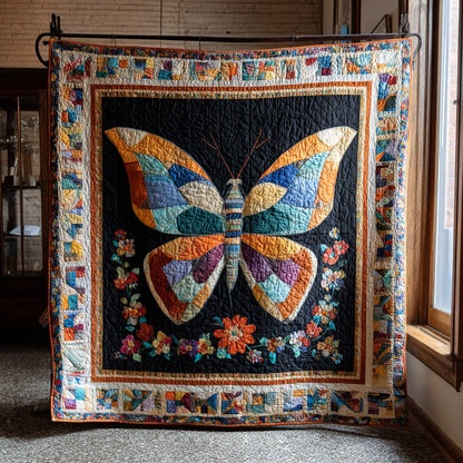 Colorful Butterfly Frame Quilted Blanket NCU0HH091