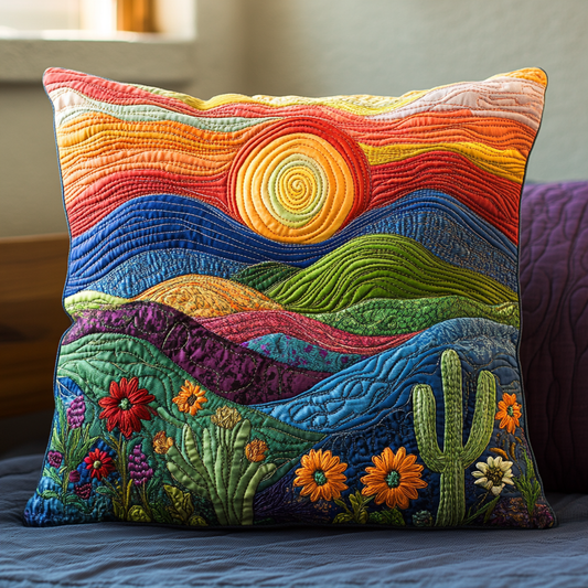 Colorful Cactus Field Quilted Pillow Case NCU0DV4067