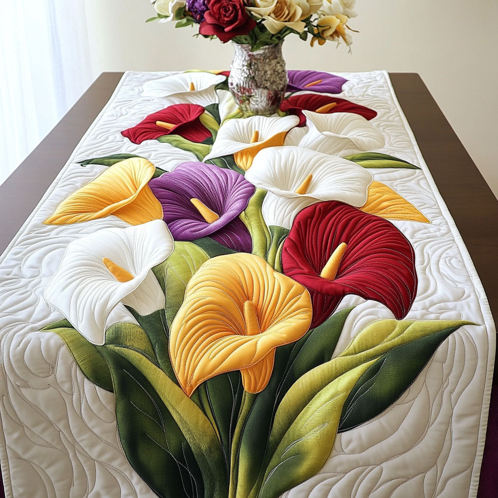 Colorful Calla Garden Quilted Table Runner NCU0NT5213