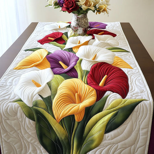 Colorful Calla Garden Quilted Table Runner NCU0NT5213