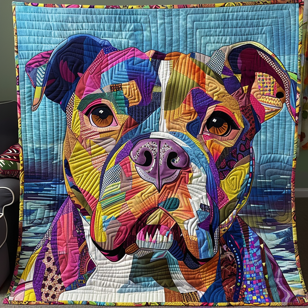 Colorful Canine Dreams Quilted Blanket NCU0DV1789
