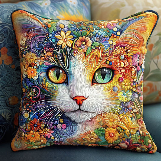 Colorful Cat Magic Quilted Pillow Case NCU0NT6266