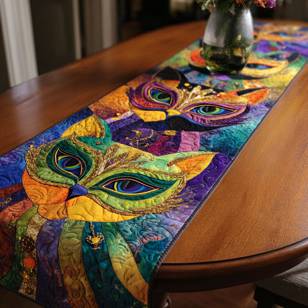 Colorful Cat Quilted Table Runner NCU0NT11802