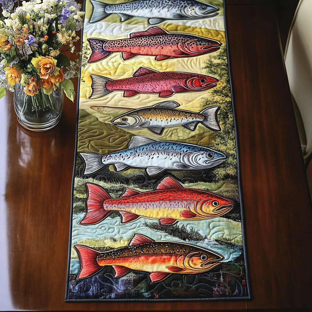 Colorful Catch Quilted Table Runner NCU0NT5294