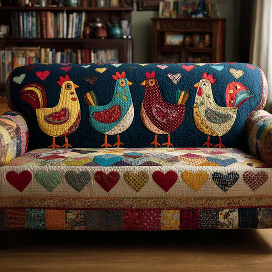 Colorful Chicken Row Quilted Sofa Cover NCU0XD2118