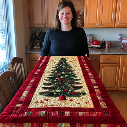 Colorful Christmas Tree Quilted Table Runner NCU0TH2269