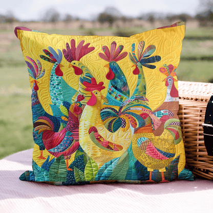 Colorful Cockcrow Quilted Pillow Case NCU0TH1199