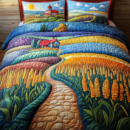 Colorful Country Path 3-Piece Quilted Bedding Set NCU0DK6300