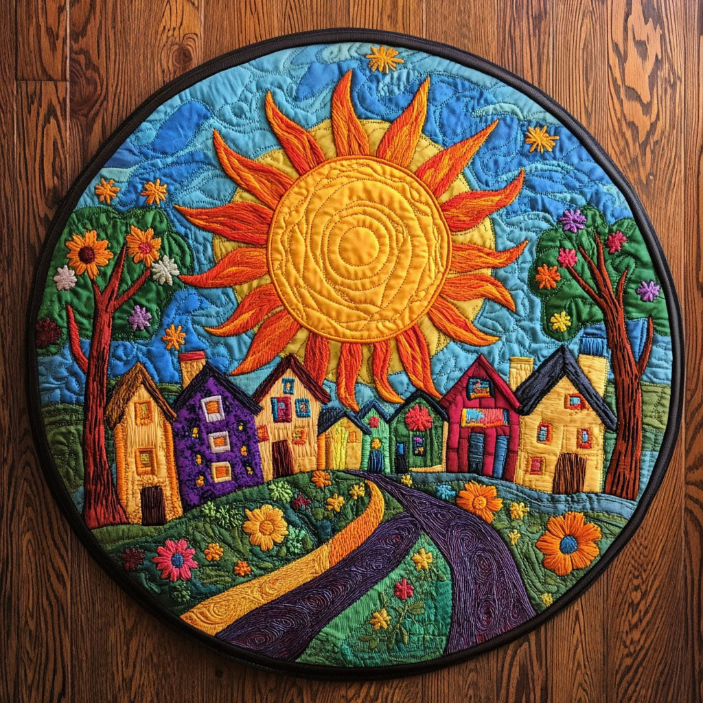Sacred Howl Quilted Round Mat NCU0NTV725