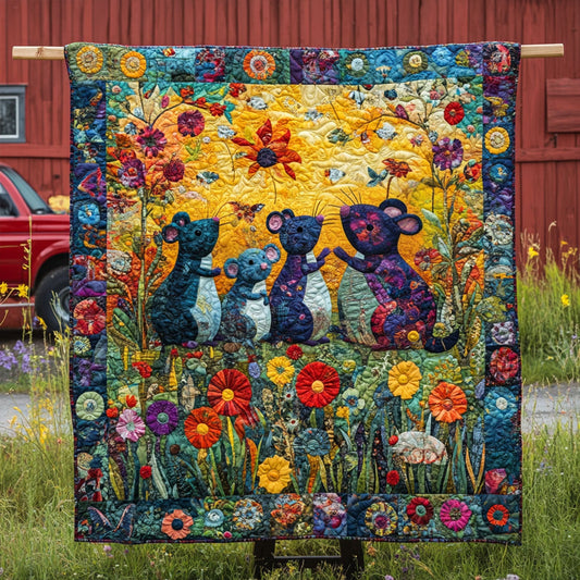 Colorful Critter Parade Quilted Blanket NCU0PT5468