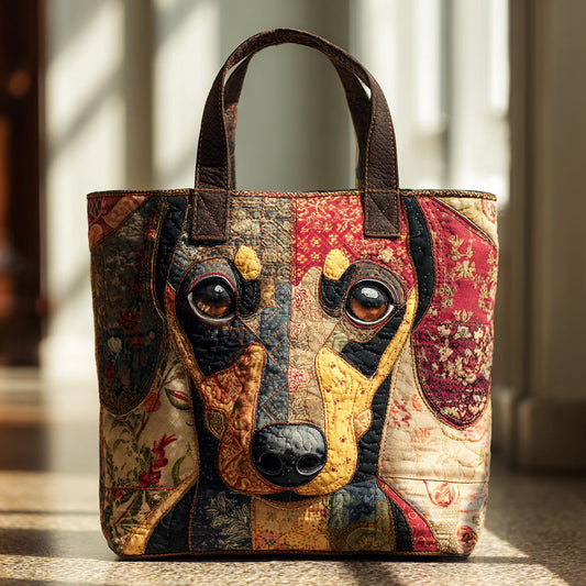 Colorful Dachshund Quilted Tote Bag NCU0HH198