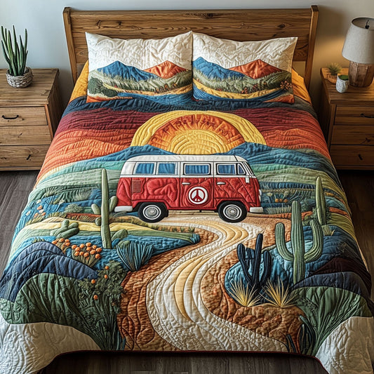 Colorful Desert Ride 3-Piece Quilted Bedding Set NCU0PT6121