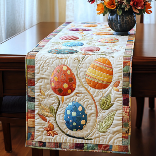 Colorful Easter Basket Quilted Table Runner NCU0NT3186