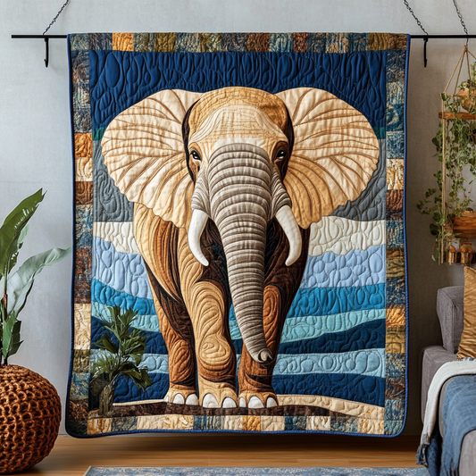 Colorful Elephant Quilted Blanket NCU0DK9581