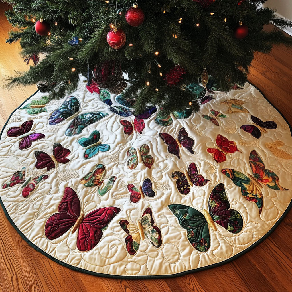 Colorful Flight Quilted Christmas Tree Skirt NCU0PT1925
