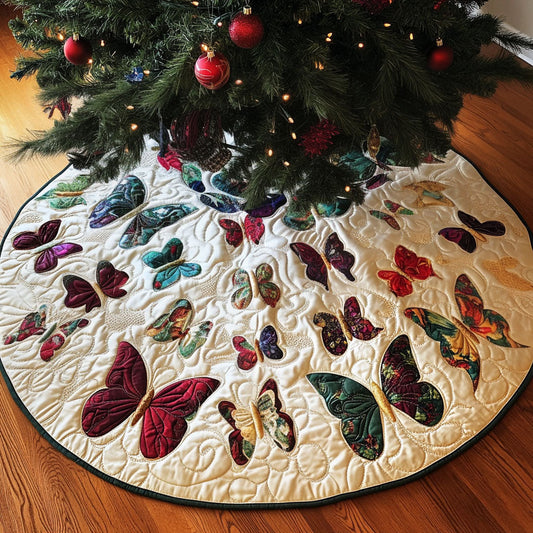 Colorful Flight Quilted Christmas Tree Skirt NCU0PT1925