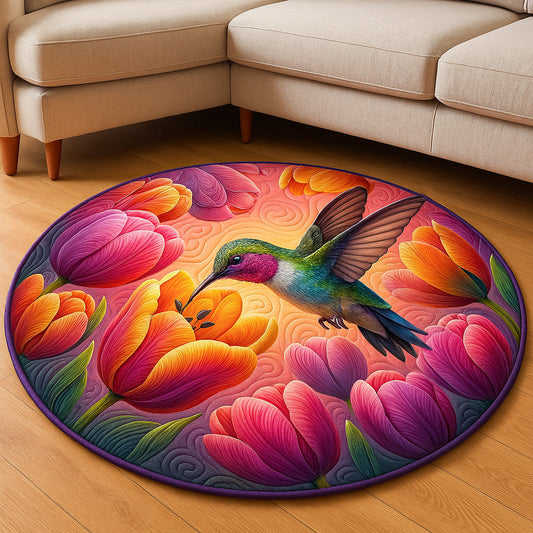 Colorful Flight Quilted Round Mat NCU0NT5583