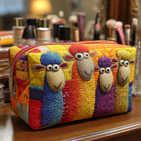 Colorful Flock Quilted Makeup Bag NCU0NT10383