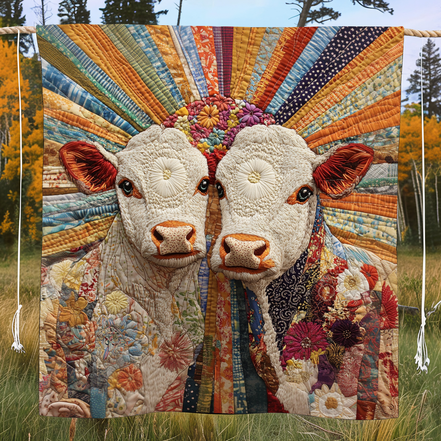Colorful Grazers Quilted Blanket NCU0VH1502