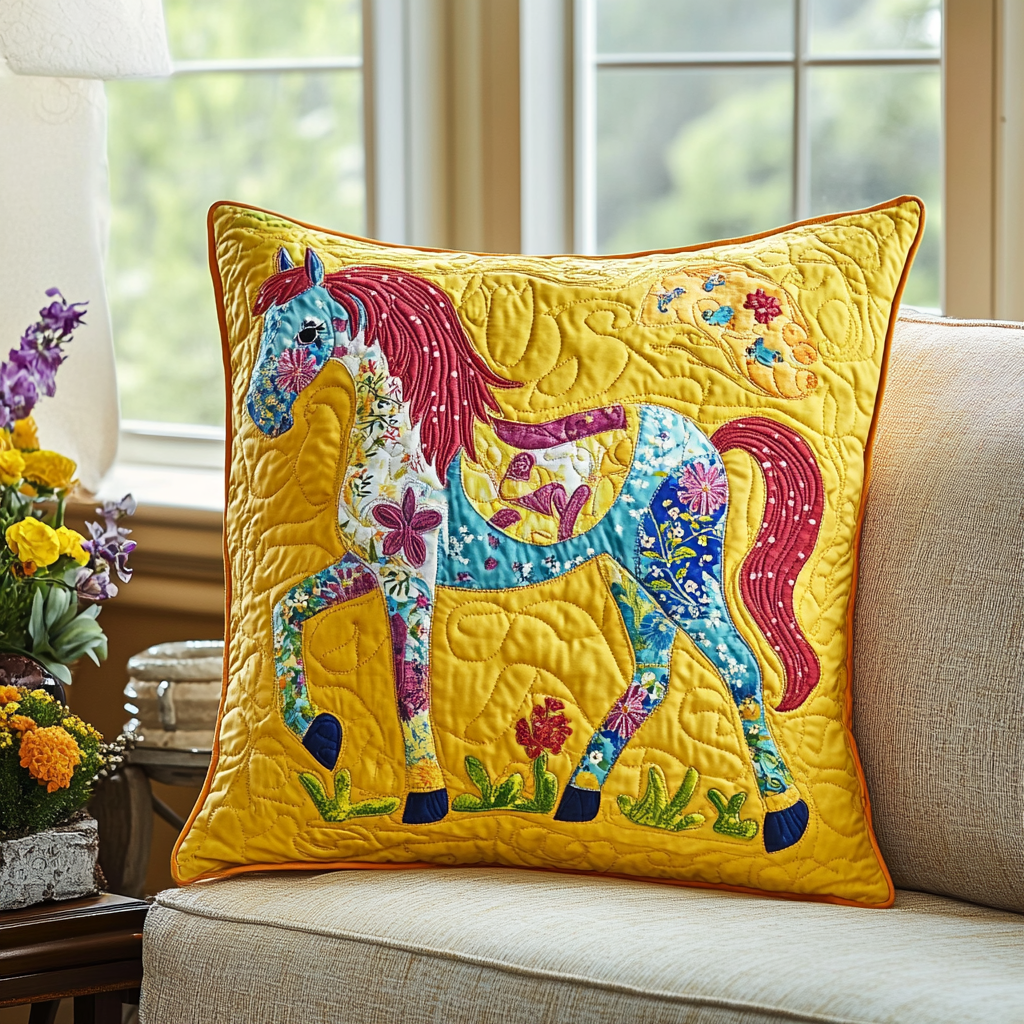 Colorful Herd Quilted Pillow Case NCU0VH234