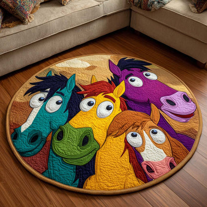 Colorful Herd Quilted Round Mat NCU0NT11567