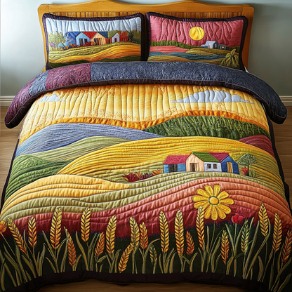 Colorful Horizons 3-Piece Quilted Bedding Set NCU0DK6298