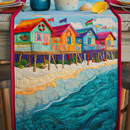 Colorful Huts Quilted Table Runner NCU0NT6487